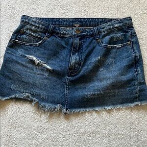 Blue Mini Denim Skirt Casual